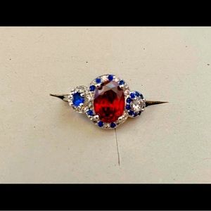 Fragrant Jewels Red and Blue Ring Size 7